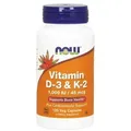 Produktbild: Now Foods Vitamin D-3 & K-2 1,000 IU/ 45 mcg, 120 vegane Kapseln