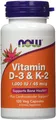 Produktbild: NOW FOODS, VITAMIN D3 & K2 1,000 IU 45mcg 120 Veg. Kapseln SUPER PREIS