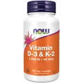 Produktbild: Now Foods, Vitamin D-3 & K-2, 1,000 IU/45mcg, 120 Veg. Kapseln - Blitzversand