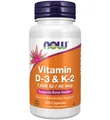 Produktbild: Now Foods Vitamin D-3 & K-2 1000IU-D3 & 45mcg-K2 120 VCaps
