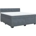 Produktbild: vidaXL Boxspringbett mit Matratze Dunkelgrau 180x200 cm Samt2099683