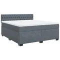 Produktbild: vidaXL Boxspringbett mit Matratze Dunkelgrau 180x200 cm Samt