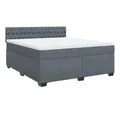 Produktbild: vidaXL Bett Boxspringbett mit Matratze Dunkelgrau 180x200 cm Samt
