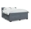 Produktbild: vidaXL Boxspringbett, Boxspringbett mit Matratze Dunkelgrau 180x200 cm Samt