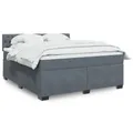 Produktbild: Boxspringbett mit Matratze Dunkelgrau 180x200 cm Samt