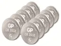 Produktbild: GP Lithium-Knopfzelle CR2032, 3V, 10 Stück