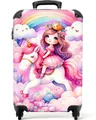 Produktbild: NoBoringSuitcases.com© Kinderkoffer Prinzessin und Einhorn mit Regenbogen und rosa Wolken 55x35x20cm, 4 Rollen, Handgepäck-Koffer, Kinderkoffer, Reisekoffer Mädchen