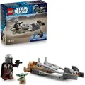 Produktbild: LEGO Star Wars Der Mandalorianer und Grogu auf ihrem Speeder Bike - Set mit Fahrzeug und 2 Star Wars Figuren für Actionabenteuer - Geschenk für K... - Bronze