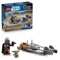 Produktbild: LEGO Star Wars Der Mandalorianer und Grogu auf ihrem Speeder Bike - Set mit Fahr