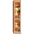 Produktbild: Carryhome Regal, Kernbuche, Holzwerkstoff, Kernbuche, massiv, 4 Fächer, 1 Schubladen, 43x203x40 cm, stehend, Beleuchtung, Wohnzimmer, Regale, Bücherregale