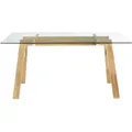 Produktbild: Miliboo - Designer-Esstisch mit transparenter Glasplatte und Holz L160 cm BACCO - Transparent