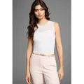 Produktbild: Spitzentop LAURA SCOTT, Damen, Gr. 44, weiß (reinweiß), Jersey, Obermaterial: 95% Viskose, 5% Elasthan. Spitze: 92% Polyamid, 8% Elasthan, geblümt, unifarben, körpernah hüftlang, Rundhals, Tops Spitzentop, mit edler Zierborte