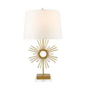 Produktbild: Chrom Cremefarbig Gold Klassisch Tischlampe Nachtlampe 1x100W/E27 41x78 [cm]
