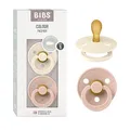 Produktbild: BIBS Colour Schnuller 2er-Pack, BPA-frei, Symmetrischer Sauger. Naturkautschuk / Latex, Hergestellt in Dänemark. 0-6 Monate (2er Pack), Ivory & Blush