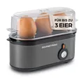 Produktbild: GOURMETmaxx Eierkocher für 3 Eier 210W anthrazit, 210 W, mit Messbecher & Eierstecher - kompakt