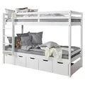 Produktbild: Etagenbett Finn mit 5 Schubkästen ca. 90x200 cm Weiß