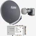 Produktbild: fuba sat Alu Sat-Schüssel 85cm + Quattro LNB + Fuba FMT508 Multischalter 8 Teilnehmer
