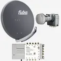 Produktbild: Fuba 85cm Satellitenschüssel Alu anthrazit Set LNB Multischalter 8 Teilnehmer