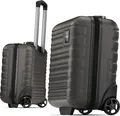 Produktbild: TRAVELY Premium Handgepäck Koffer 40x30x20cm - passend für Ryanair, Lufthansa, Eurowings und co. I 26L Trolley Handgepäck mit sanften Rollen, Reisekoffer, Grau