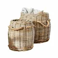 Produktbild: Loberon Korb 2er Set Tauri, handgefertigt, Zwei Größen, Natural Living-Trend, klassisches Design, Aufbewahrung, Ordnung, Rattan, Jute, braun