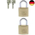 Produktbild: Burg Wächter Vorhängeschloss, 2er-Set, 5 mm Bügelstärke, 4 Schlüssel, Duo 222 30