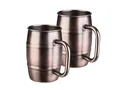 Produktbild: Ausgefallenes Bierkrug 2-er Set Humpen 0,5 Liter aus Edelstahl in Kupfer antik