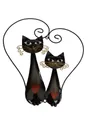 Produktbild: Kaufhaus le petit Wanddekoobjekt Katze Wanddeko Katzen Paar Herz Deko Garten Figur Skulptur Wandbild, Dekofigur Dekoskulptur Dekoobjekt Tierfigur aus Metall
