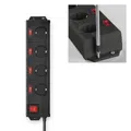 Produktbild: Hama 4-Fach Steckdosenleiste schaltbar Wandmontage großer Abstand 140cm Kabel