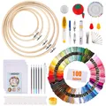 Produktbild: 205 PCS Stickerei SetStickerei Starter Kit 100 Farbfäden 40 Nähnadel 3 PCS Ai...
