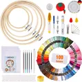 Produktbild: MAKEASY 205 PCS Stickerei Set,Stickerei Starter Kit, 100 Farbfäden, 40 