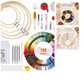 Produktbild: Stickerei Set 205 Stück Aida Stoff Bambusrahmen Kreuzstich Werkze