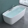 Produktbild: Badewanne Freistehend 170cm Standbadewanne Acryl Badewanne mit Armatur V612