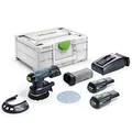Produktbild: Festool Akku-Exzenterschleifer ETSC 125 3,0 I-Plus (mit Akkupacks BP 18 Li 3,0, Schnellladegerät, Schleifteller, Protector, Longlife-Staubfangbeutel), im Systainer