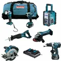 Produktbild: MAKITA LXT 18V 11tlg. Akku Werkzeug Set + DMR112 Akku-Baustellenradio RFE RMJ Z