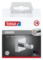 Produktbild: tesa Handtuchhaken EKKRO Handtuchhaken ohne Bohren - 3,9 cm : 3,9 cm : 5,2 cm, Badezimmer, Gäste-WC, Wandmontage, (Packung, 1-St., inkl. Klebelösung), selbstklebende Handtuchstange - chrom - silber glänzend