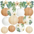 Produktbild: YBwanli Boho deko lampions papierlaternen,Gilt für:gartenparty,Hochzeit, deko Taufe, Baby Zimmer,Kommunion,Jugendweihe eleganter künstlerischer Ölgemälde-Stil,13 Stück
