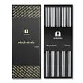 Produktbild: SUPJOYES 5 Paar Edelstahl Essstäbchen, Wiederverwendbare Metall Stäbchen, Spülmaschinenfest, Japanisches Geschenkset, Welle