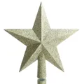 Produktbild: Bruchfeste Weihnachtsbaumspitze Stern Goldfarben mit Glitter Ø 19 cm Kunststoff