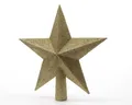 Produktbild: Kaemingk Christmas Tree Star - Five Point Gold Glitter Star 19cm Diameter