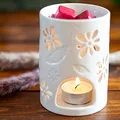 Produktbild: Candle Brothers Teelicht Duftlampe | Duftlampe NYL | Aromalampe für Duftwachs | Raumduft mit Teelicht | Duftlampe Keramik Weiß | Lampe für Büro, Schlafzimmer, Yoga
