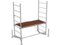 Produktbild: Arbeitsgerüst Grundgerüst MONTO® ClimTec, Arbeitshöhe 3 m, höhenverstellbare Belagbühne mit Luke, V-Traverse, bis 200 kg/m², Aluminium