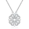 Produktbild: Jrêveinfini Kleeblatt Halskette Damen 925 Silber mit Anhänger, Glücksbringer Kette für Mama, Freundin oder Tochter, Schmuck Geschenk zu Weihnachten, Valentinstag, Geburtstag & Muttertag