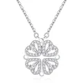 Produktbild: Kette Damen Silber 925 Kleeblatt Herz Zirkonia Halskette Geschenk Schmuck