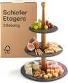 Produktbild: Schiefer Etagere mit 3 Stöckige Servierplatten Platte Ständer für Kuchen Dessert