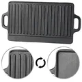 Produktbild: Gusseiserne Wende-Grillplatte für Ofen, Herd und Grill, 40 x 20,5 cm