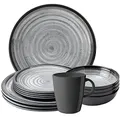 Produktbild: Camping Melamin-Geschirr Set 16-teilig Teller & Kaffee-Tassen - Unzerbrechlich für Wohnmobil, Wohnwagen, Bulli & Camper - Spülmaschinenfest & Kompakt - Retro, Boho | SUNDREAM Zodiac