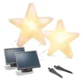 Produktbild: Esotec Solar 3D Weihnachtsstern, 2er-Set groß, winterfest, Leuchtstern, LED Stern outdoor, Außenstern, warmweiß kaltweiß umschaltbar, Weihnachtsdeko, Weihnachtsbeleuchtung, außen, ⌀55+39cm, 102119