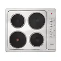 Produktbild: Elektrokochfeld 4 Platten 6 Leistungsstufen 5500 Watt Edelstahl 56x49 cm Silber