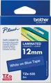 Produktbild: P-TOUCH TZE535 - laminiertes Schriftband, weiß auf blau, 12 mm