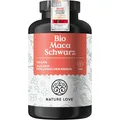 Produktbild: NATURE LOVE® Bio Maca Kapseln (schwarz) - 3000 mg je Tagesdosis - 180 Kapseln - Mit natürlichem Vitamin C - Ohne Magnesiumstearat, Zertifiziert Bio, hochdosiert, vegan, in Deutschland produziert